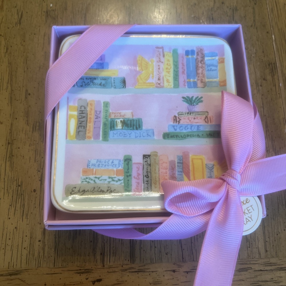 NEW-Eccolo Book Shelf Club Library Classics Jane Austen Trinket Jewelry Tray